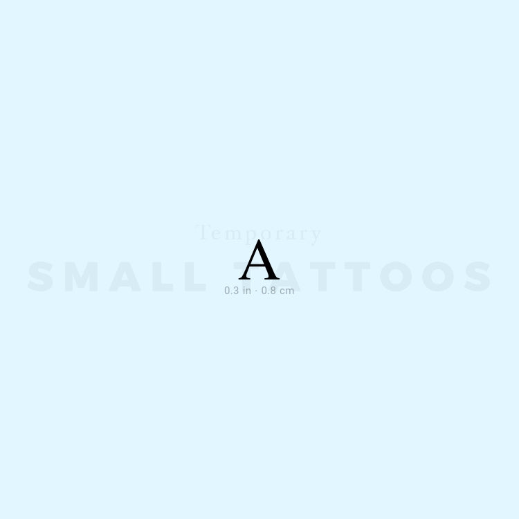 Uppercase Alpha Temporary Tattoo (Set of 3)