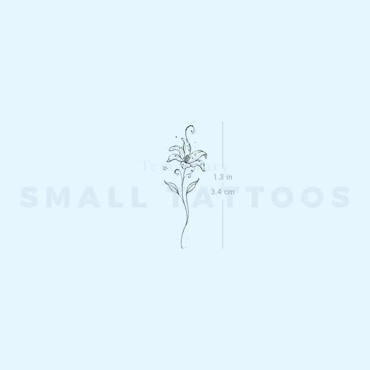 Lily Stargazer By Stefano Mazza Temporary Tattoo (Set of 3)