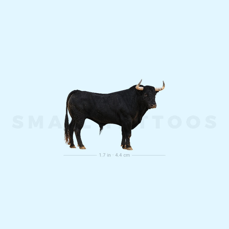 Black Spanish Fighting Bull Temporary Tattoo (Set of 3)