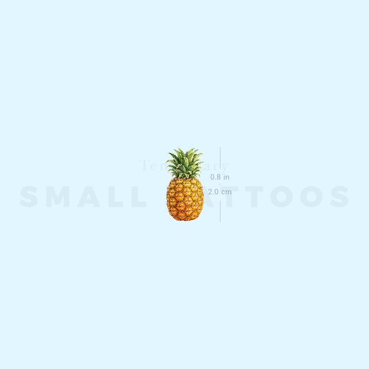 Watercolor Pineapple Temporary Tattoo (Set of 3)