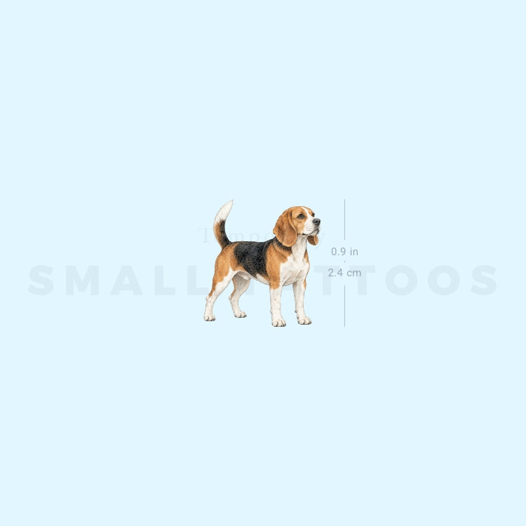 Watercolor Beagle Temporary Tattoo (Set of 3)