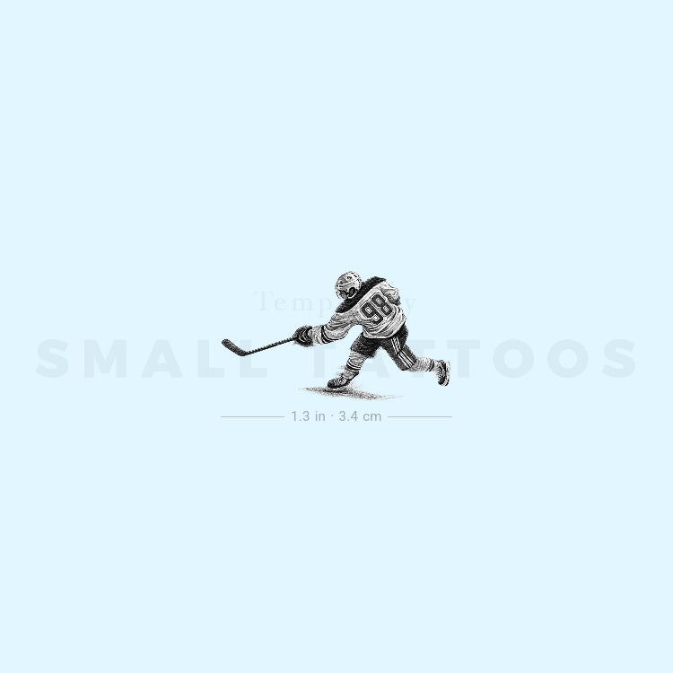 Ice Hockey Player Temporary Tattoo (Set of 3)