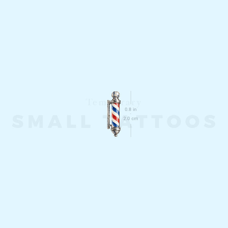 Barber Pole Temporary Tattoo (Set of 3)