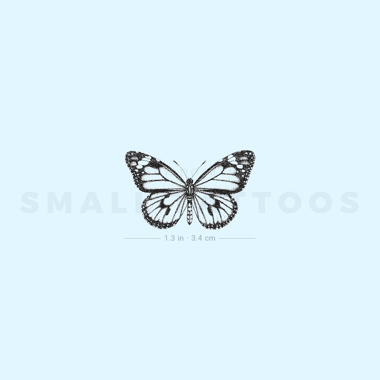 Small Monarch Butterfly Temporary Tattoo (Set of 3)