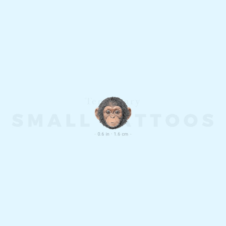 Chimpanzee Portrait Temporary Tattoo (Set of 3)