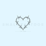 Fine Line Barbed Wire Heart Temporary Tattoo (Set of 3)