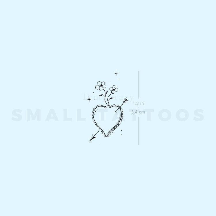 Heart And Arrow By Stefano Mazza Temporary Tattoo (Set of 3)