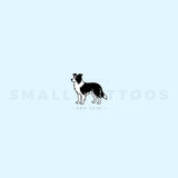Black And White Border Collie Temporary Tattoo (Set of 3)
