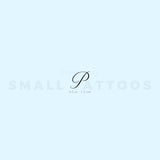 Letter P Script Temporary Tattoo (Set of 3)