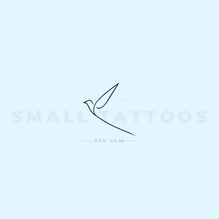 Tatuaje temporal de pájaro de línea continua (juego de 3)