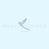 Continuous Line Bird Temporary Tattoo (Set of 3)