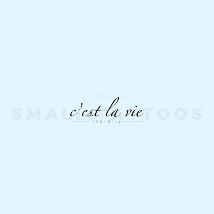 C'est La Vie By Stefano Mazza Temporary Tattoo (Set of 3)