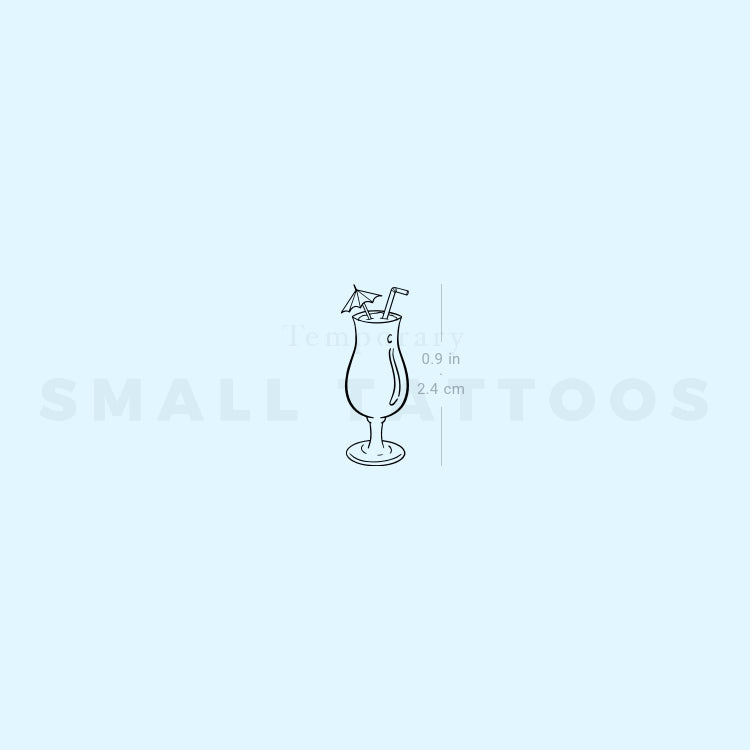 Piña Colada Temporary Tattoo (Set of 3) Small Tattoos