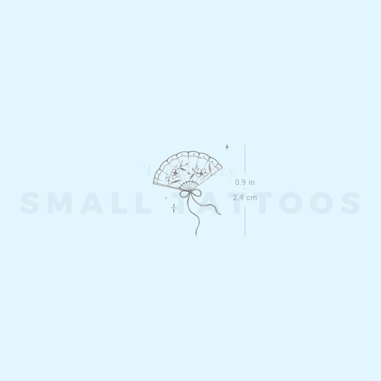 Little Hand Fan By Stefano Mazza Temporary Tattoo (Set of 3)
