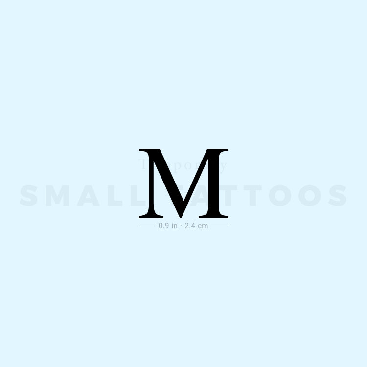 Tatuaje temporal de M mayúscula (juego de 3)