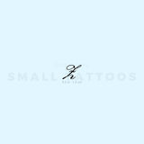 Letter Z Script Temporary Tattoo (Set of 3)