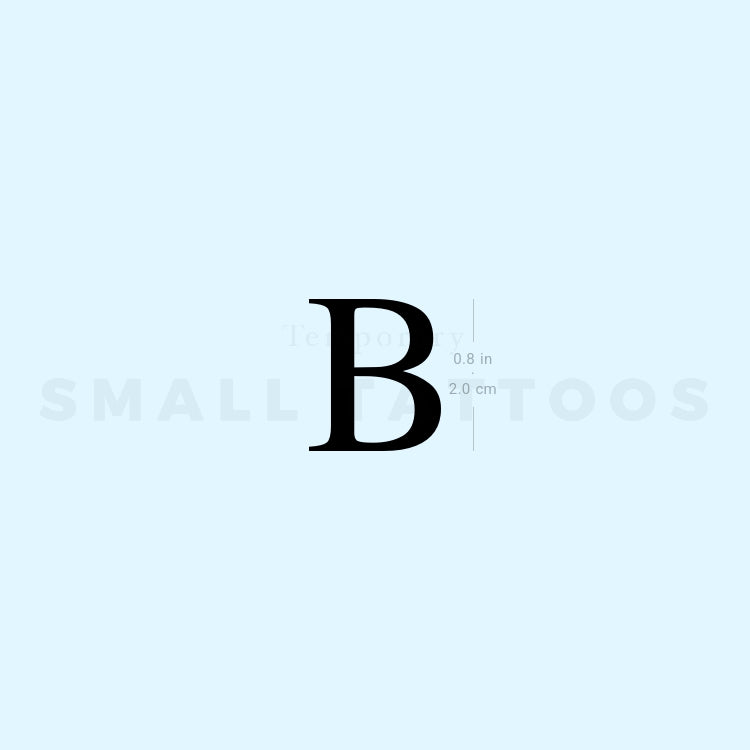 Tatuaje temporal de B mayúscula (juego de 3)