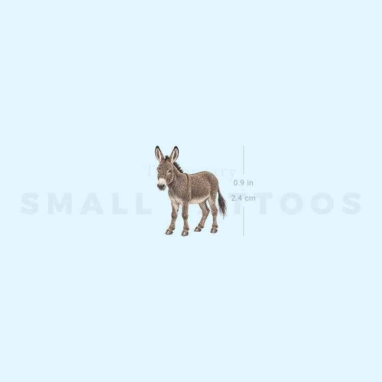 Watercolor Donkey Temporary Tattoo (Set of 3)