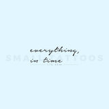 Everything, In Time (two Lines) Temporary Tattoo (Set of 3)