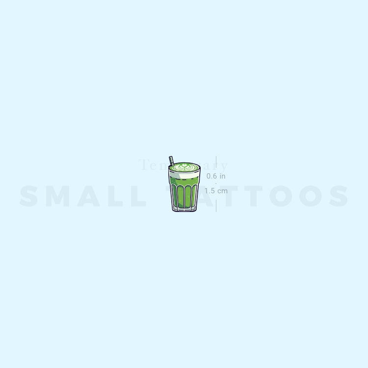 Tiny Matcha Latte Temporary Tattoo (Set of 3)