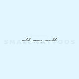 All Was Well Temporary Tattoo (Set of 3)