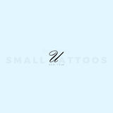 Letter U Script Temporary Tattoo (Set of 3)