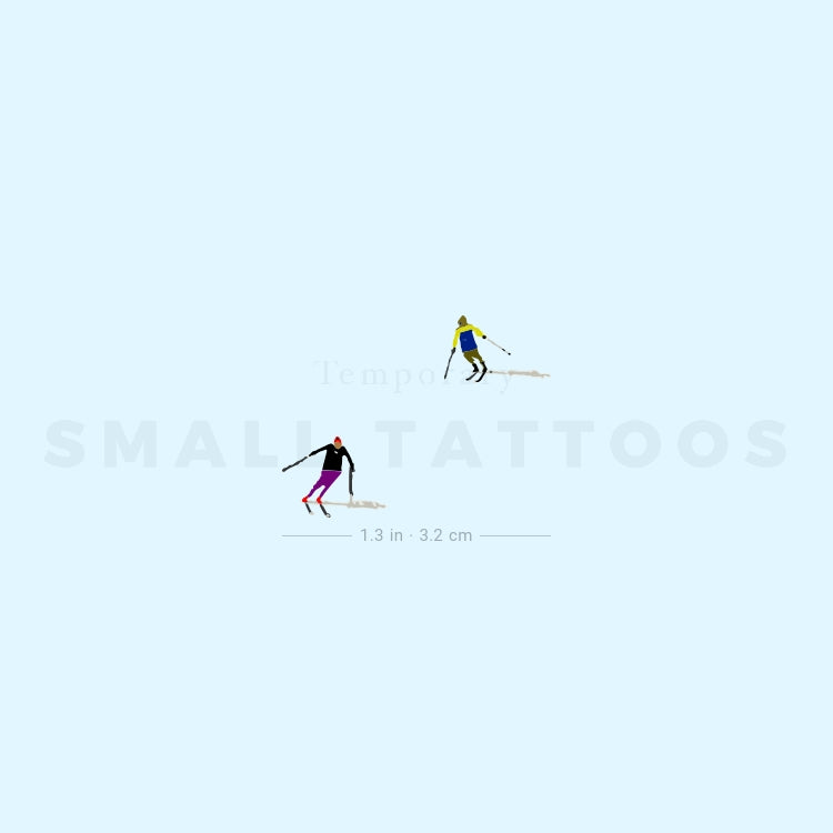 Skiers Temporary Tattoo (Set of 3)