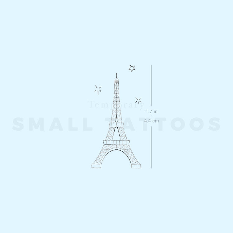 Eiffel Tower By Stefano Mazza Temporary Tattoo (Set of 3)