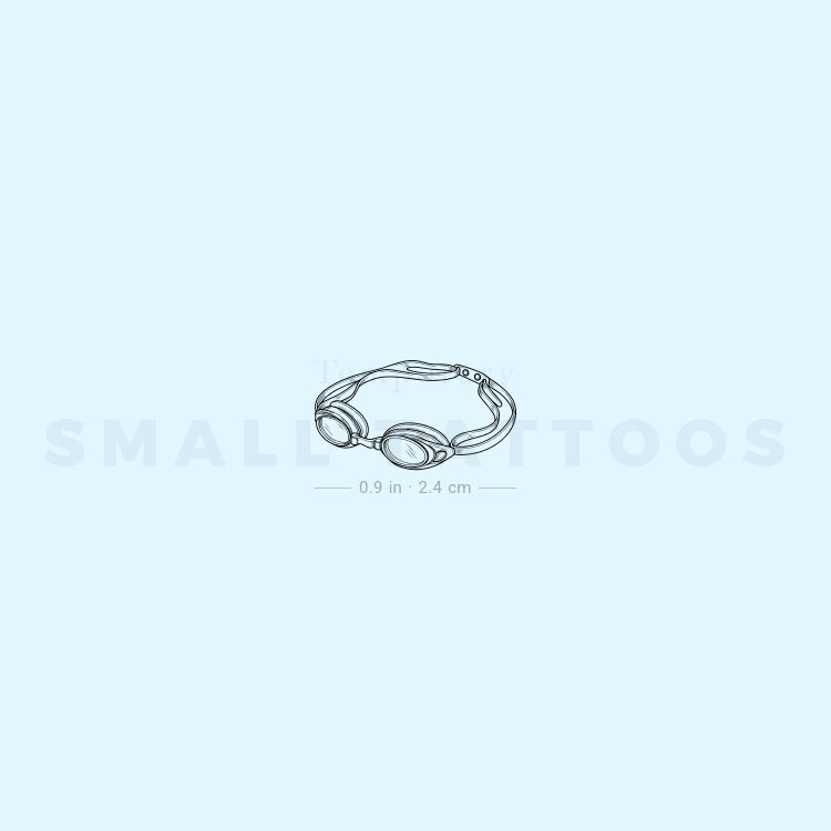 Fine Line Swimming Goggles Temporary Tattoo (Set of 3)