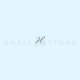 Letter H Script Temporary Tattoo (Set of 3)