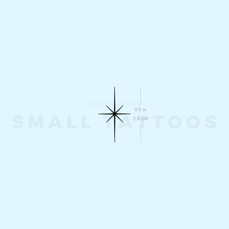Tatuaje temporal de estrella del norte pequeña (juego de 3)