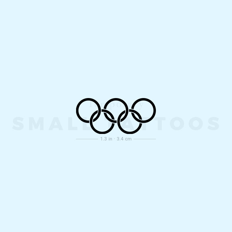 Olympic Rings In Black Temporary Tattoo (Set of 3)
