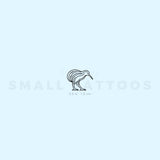 Minimalist Kiwi Bird Temporary Tattoo (Set of 3)