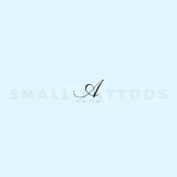 Letter A Script Temporary Tattoo (Set of 3)