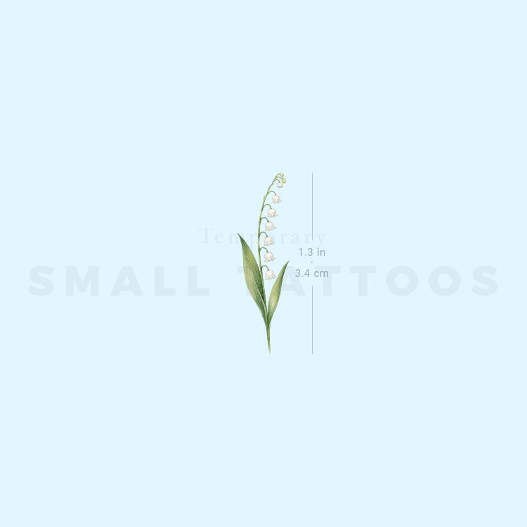 Small Watercolor Lily Of The Valley Temporary Tattoo (Set of 3)