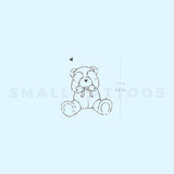 Shy Teddy Bear By Stefano Mazza Temporary Tattoo (Set of 3)