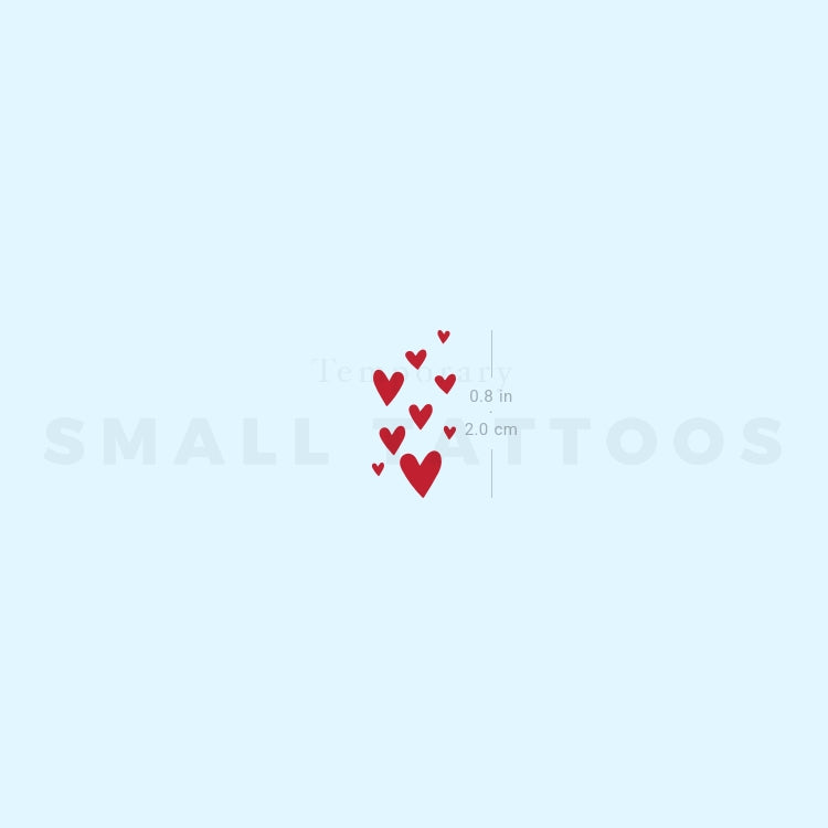 Heart Avalanche Temporary Tattoo (Set of 3)