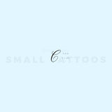 Letter C Script Temporary Tattoo (Set of 3)