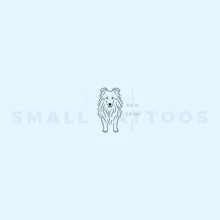 Tatuaje temporal de Collie de líneas finas (juego de 3)