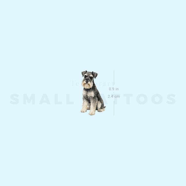 Watercolor Schnauzer Temporary Tattoo (Set of 3)