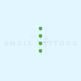 Four Tiny Four Leaf Clovers Temporary Tattoo (Set of 3)