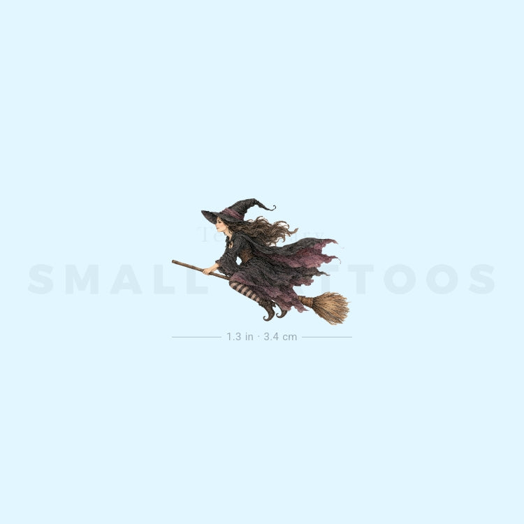 Watercolor Witch Temporary Tattoo (Set of 3)