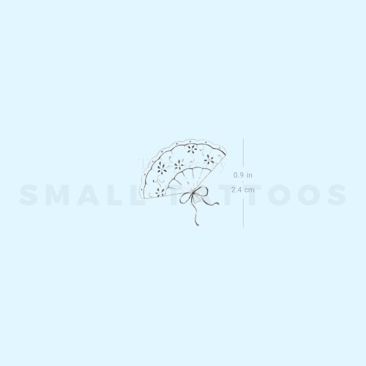 Small Hand Fan By Stefano Mazza Temporary Tattoo (Set of 3)