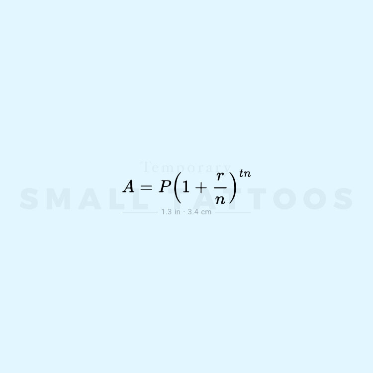 Compound Interest Formula Temporary Tattoo (Set of 3)