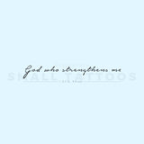 God Who Strengthens Me Temporary Tattoo (Set of 3)