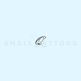 Letter Q Script Temporary Tattoo (Set of 3)