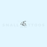 Cursive Letter E Script Temporary Tattoo (Set of 3)