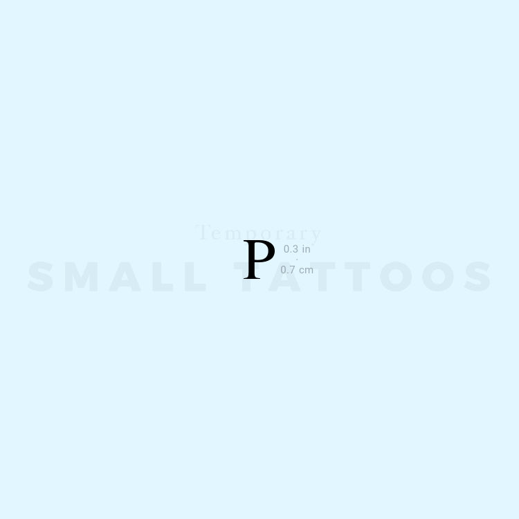 Uppercase Rho Temporary Tattoo (Set of 3)