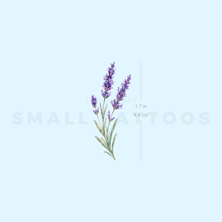 Lavender Flower Temporary Tattoo (Set of 3)