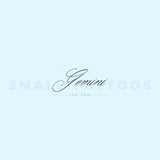 Gemini Script Temporary Tattoo by M3.Ink (Set of 3)